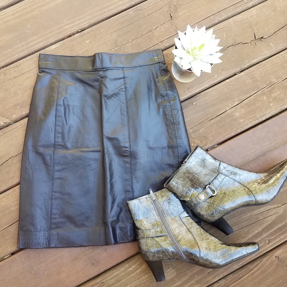 Vintage Leather Mini Skirt  Verducci 8